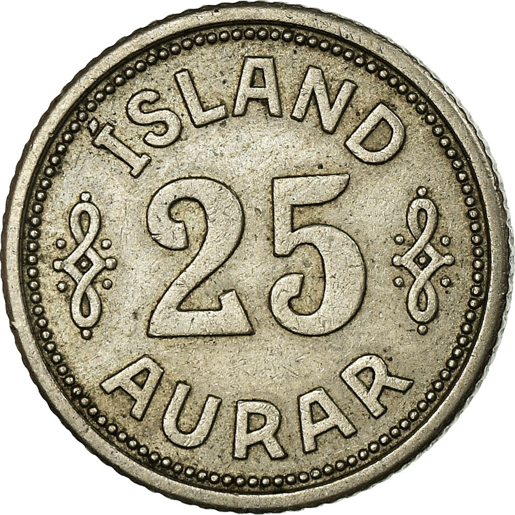 Coin, Iceland, Christian X, 25 Aurar, 1940, London, EF(40-45), Copper-nickel
