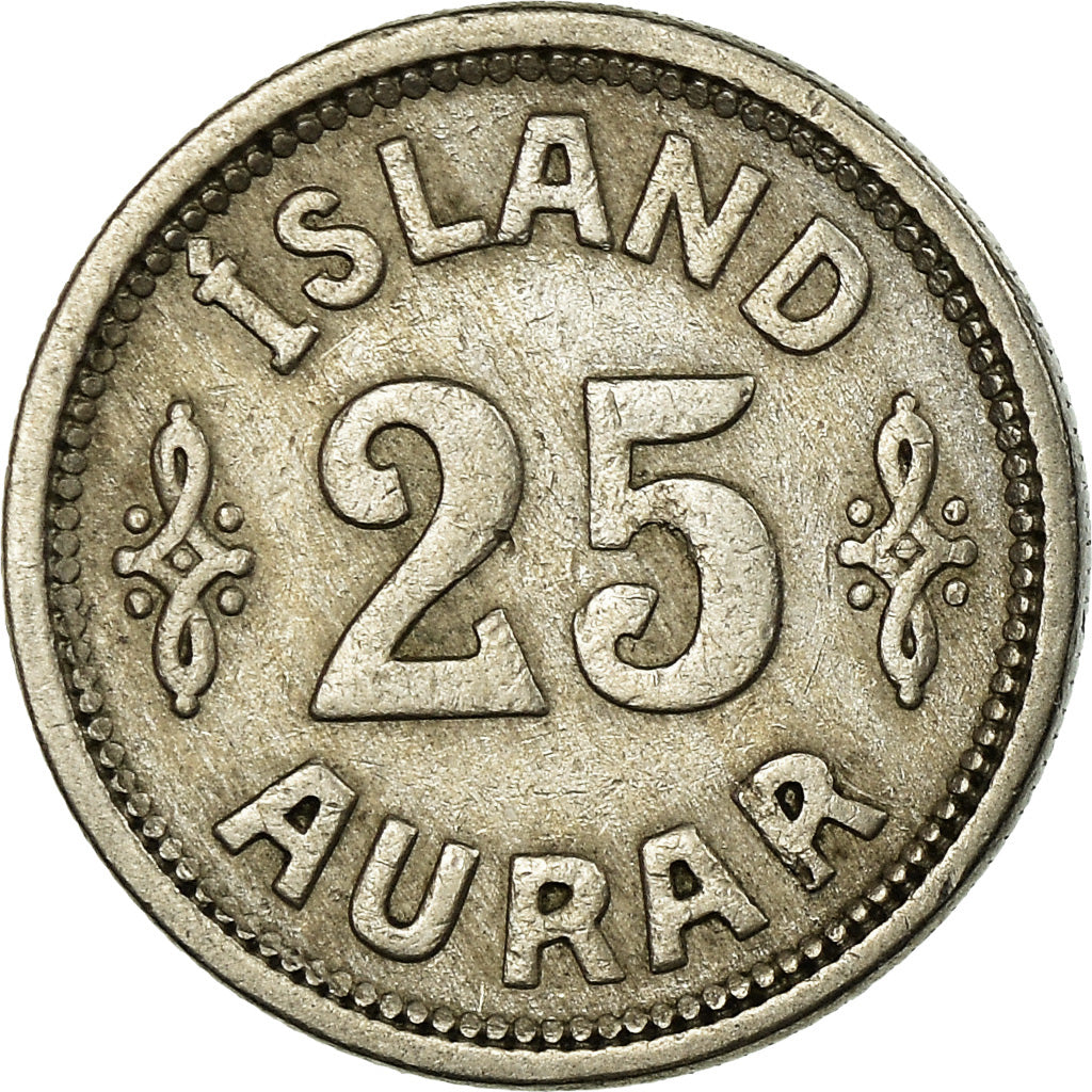 Coin, Iceland, Christian X, 25 Aurar, 1925, Copenhagen, EF(40-45)