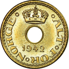 Coin, Norway, Haakon VII, 10 Öre, 1942, AU(55-58), Zinc, KM:389