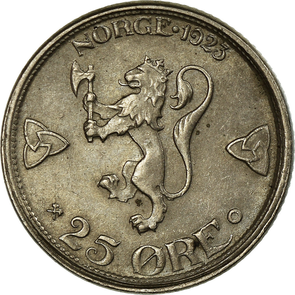 Coin, Norway, Haakon VII, 25 Öre, 1923, EF(40-45), Copper-nickel, KM:382