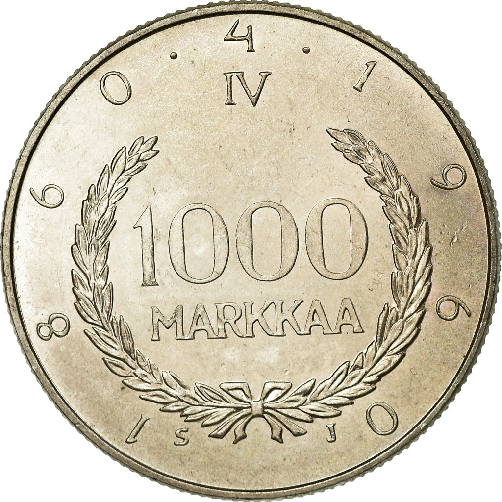 Coin, Finland, 1000 Markkaa, 1960, AU(55-58), Silver, KM:43