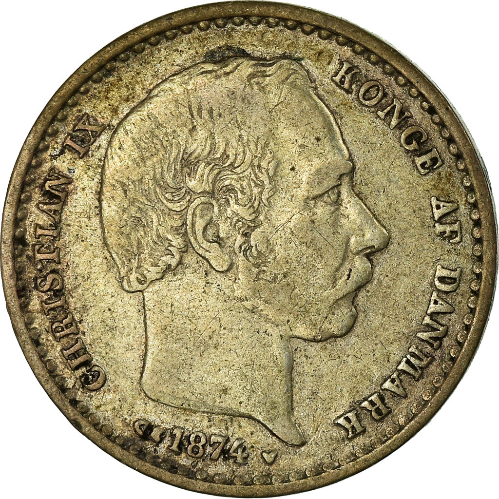 Moneta, Dania, Christian IX, 25 Öre, 1874, Copenhagen, EF(40-45), Srebro