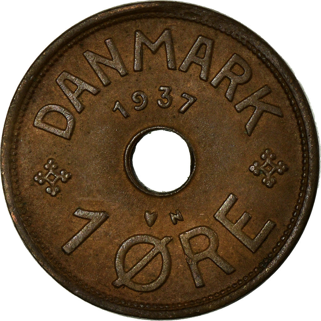 Coin, Denmark, Christian X, Ore, 1937, Copenhagen, EF(40-45), Bronze, KM:826.2