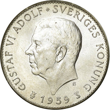 Coin, Sweden, Gustaf VI, 5 Kronor, 1959, MS(63), Silver, KM:830