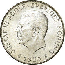 Munten, Zweden, Gustaf VI, 5 Kronor, 1959, UNC-, Zilver, KM:830