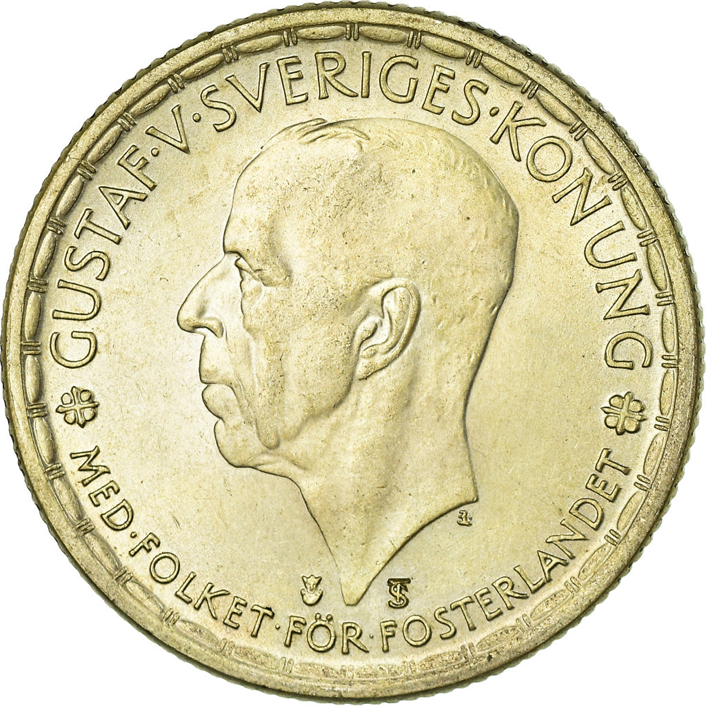 Coin, Sweden, Gustaf V, 2 Kronor, 1950, AU(55-58), Silver, KM:815