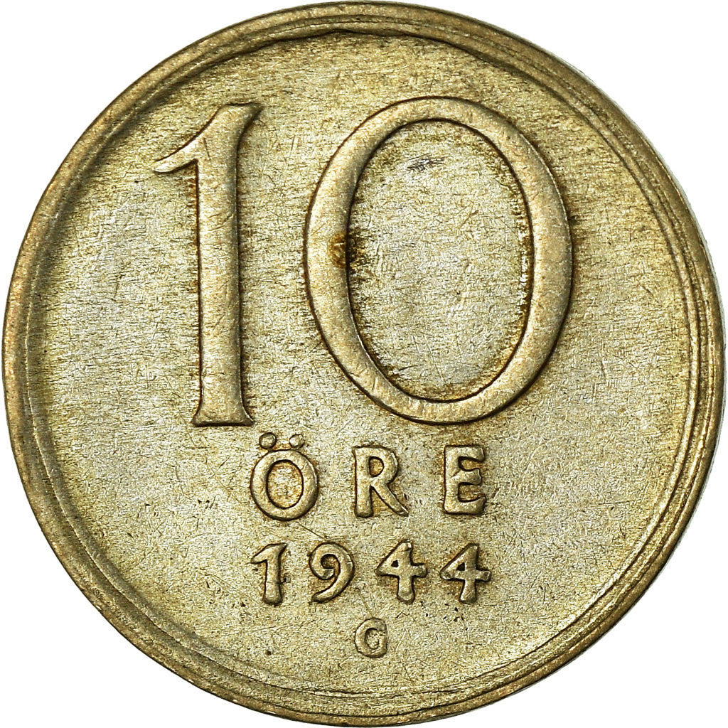 Coin, Sweden, Gustaf V, 10 Öre, 1944, EF(40-45), Silver, KM:813