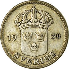 Monnaie, Suède, Gustaf V, 25 Öre, 1938, TTB, Argent, KM:785