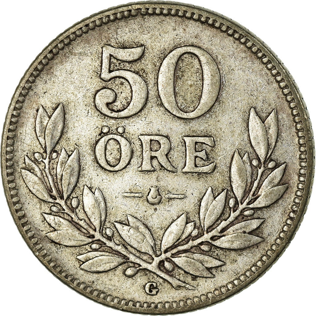 Coin, Sweden, Gustaf V, 50 Öre, 1939, VF(30-35), Silver, KM:788