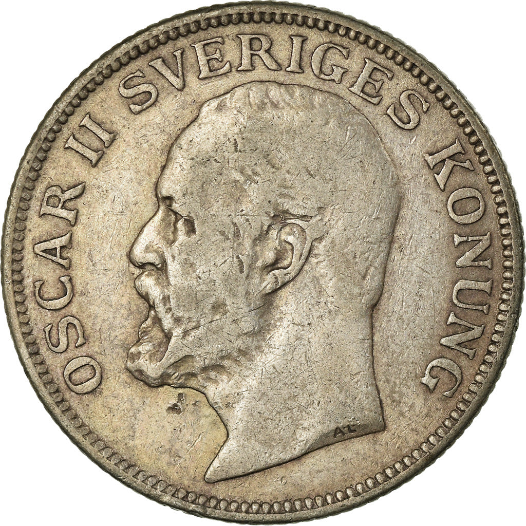 Coin, Sweden, Oscar II, Krona, 1907, EF(40-45), Silver, KM:772