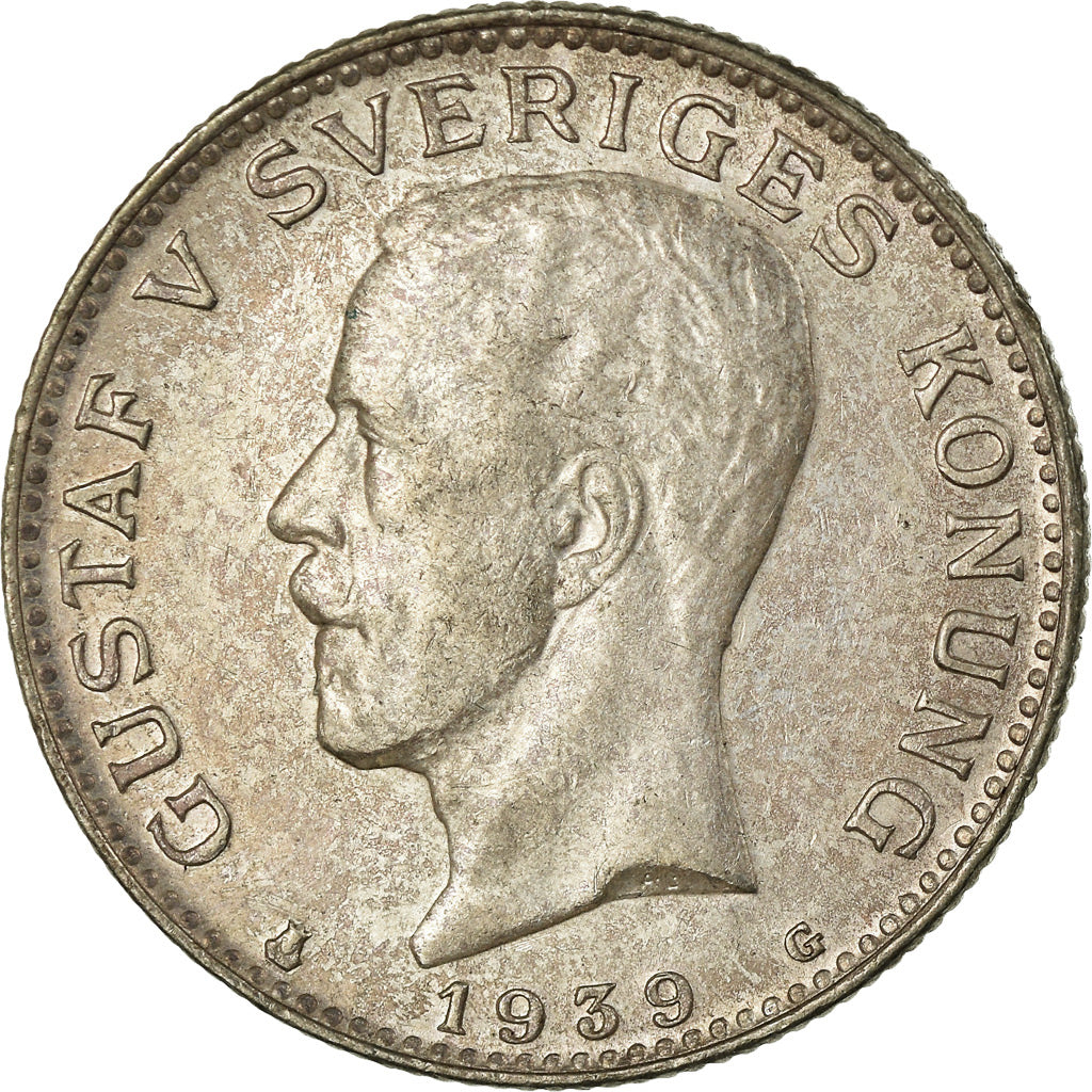 Coin, Sweden, Gustaf V, Krona, 1939, EF(40-45), Silver, KM:786.2