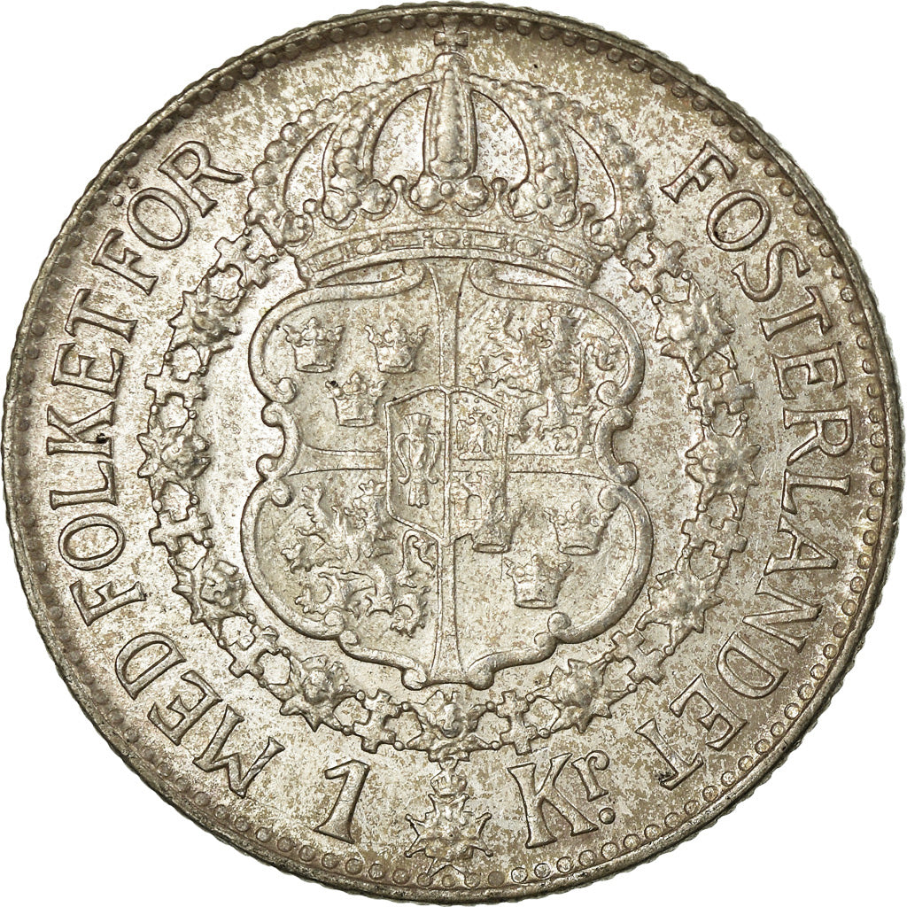 Coin, Sweden, Gustaf V, Krona, 1939, EF(40-45), Silver, KM:786.2