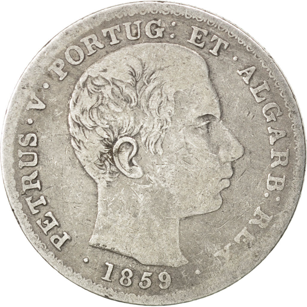Portugal, Pierre V, 500 Reis 1859, KM 498