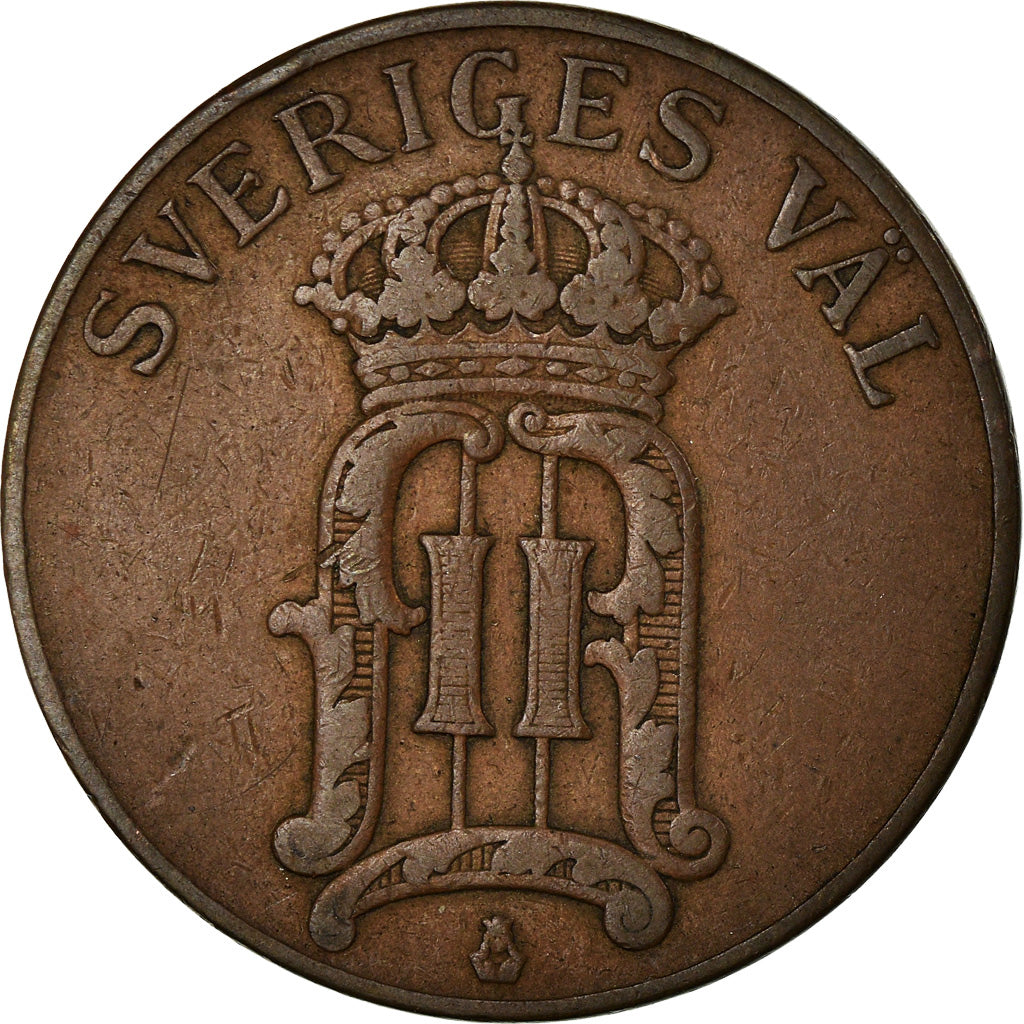 Coin, Sweden, Oscar II, 5 Öre, 1907, VF(30-35), Bronze, KM:770