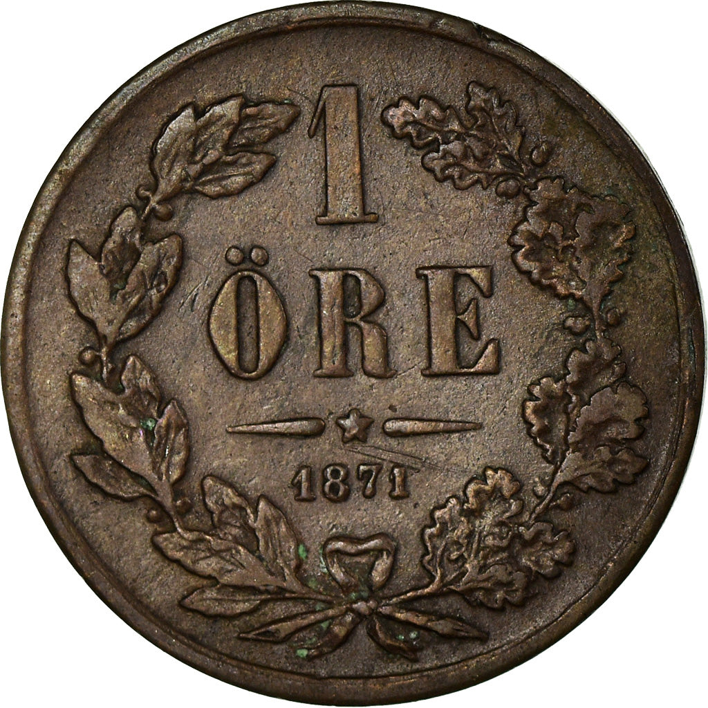 Coin, Sweden, Carl XV Adolf, Ore, 1871, VF(20-25), Bronze, KM:705