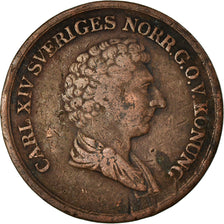 Münze, Schweden, Carl XIV Johan, 2/3 Skilling, 1839, S+, Kupfer, KM:641
