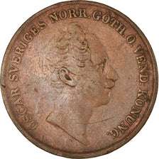 Münze, Schweden, Oscar I, 2 Skilling, 1852, S, Kupfer, KM:664