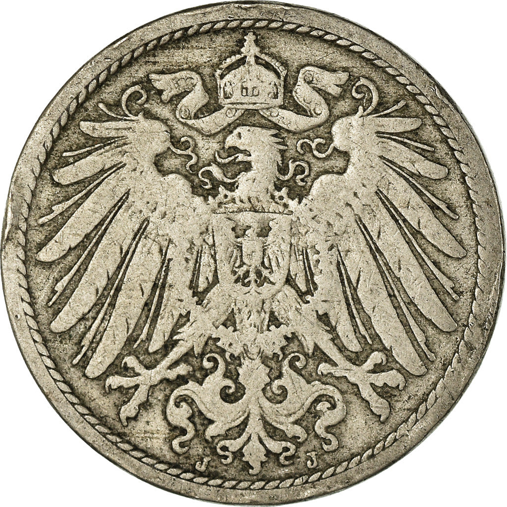 Moneta, GERMANIA - IMPERO, Wilhelm II, 10 Pfennig, 1890, Hamburg, MB