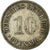 Moneda, ALEMANIA - IMPERIO, Wilhelm II, 10 Pfennig, 1910, Stuttgart, BC+, Cobre