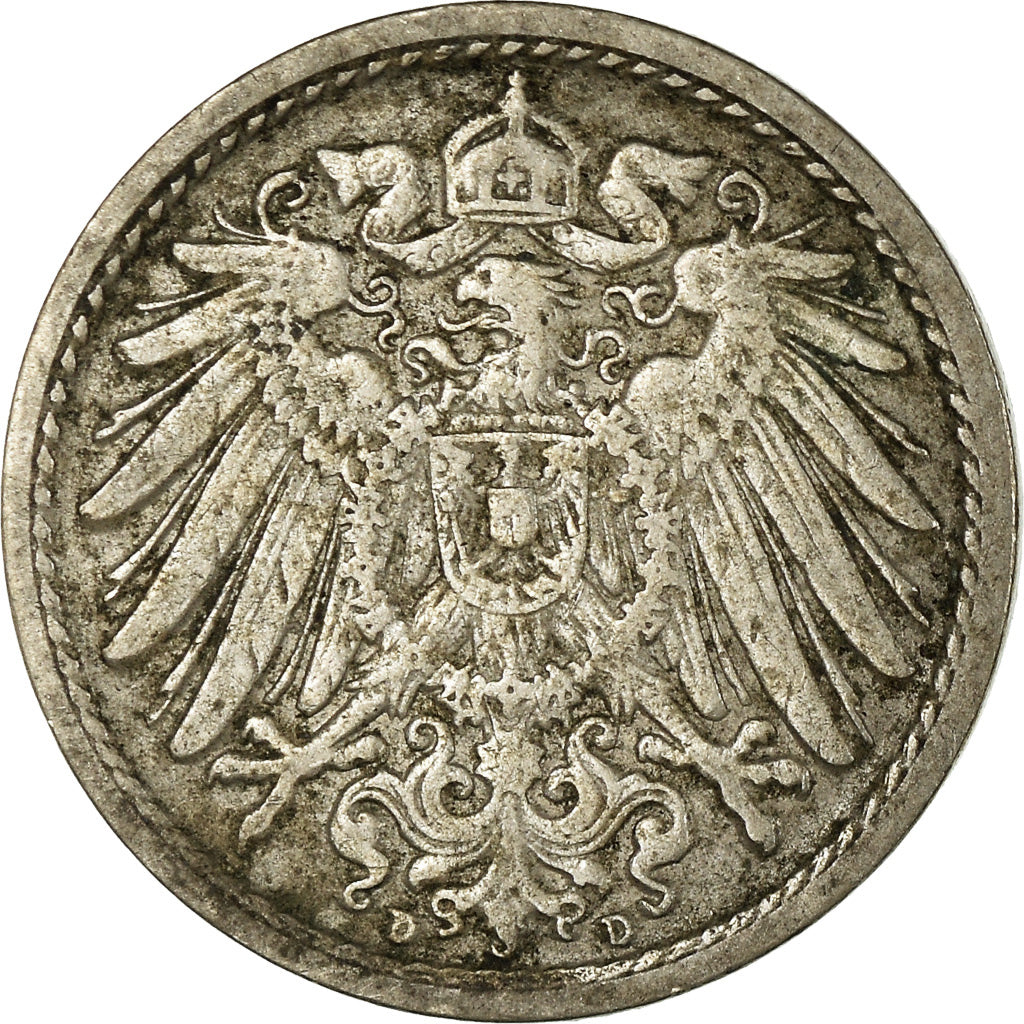 Coin, GERMANY - EMPIRE, Wilhelm II, 5 Pfennig, 1900, Munich, VF(30-35)