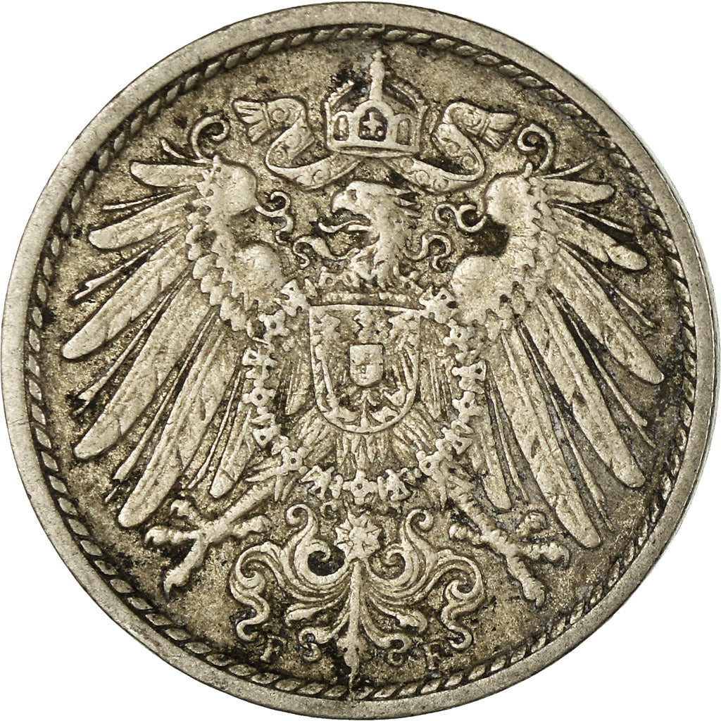 Coin, GERMANY - EMPIRE, Wilhelm II, 5 Pfennig, 1913, Stuttgart, VF(30-35)