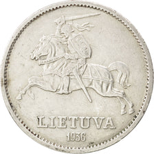 LITHUANIA, 10 Litu, 1936, KM #83, AU(50-53), Silver, 32, 17.92