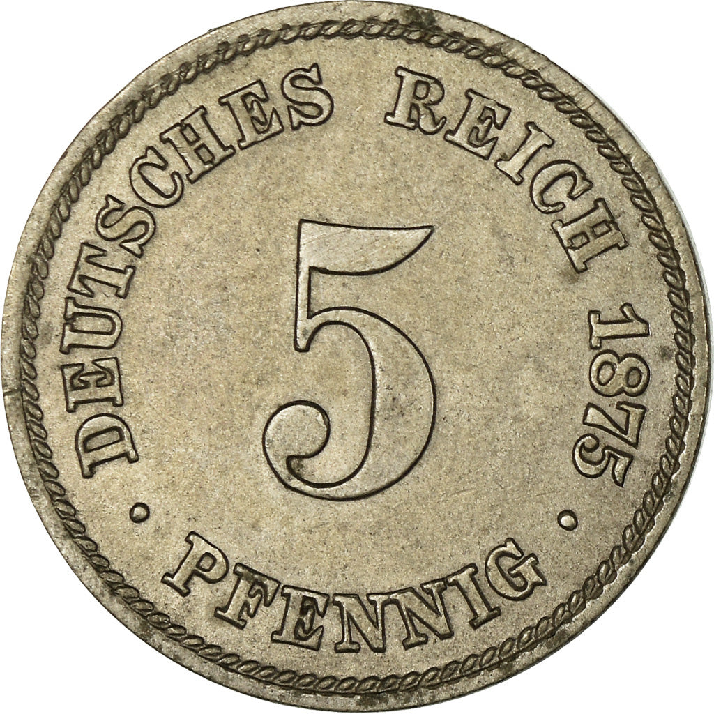 Coin, GERMANY - EMPIRE, Wilhelm I, 5 Pfennig, 1875, Frankfurt, EF(40-45)