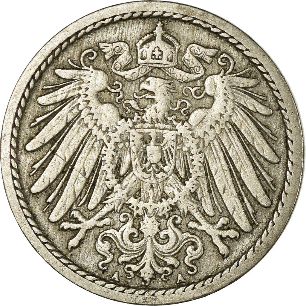 Coin, GERMANY - EMPIRE, Wilhelm II, 5 Pfennig, 1890, Berlin, EF(40-45)