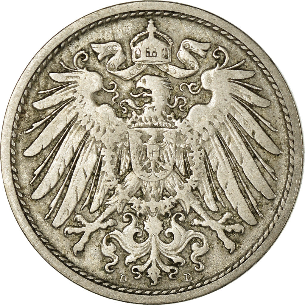 Coin, GERMANY - EMPIRE, Wilhelm II, 10 Pfennig, 1898, Munich, VF(30-35)