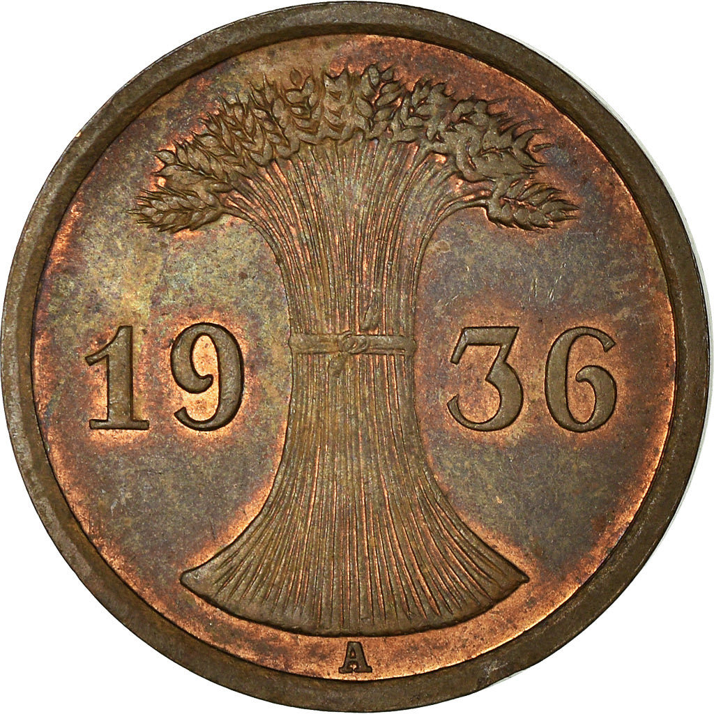 Monnaie, Allemagne, République de Weimar, 2 Reichspfennig, 1936, Berlin, TTB