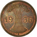 Monnaie, Allemagne, République de Weimar, 2 Reichspfennig, 1936, Berlin, TTB