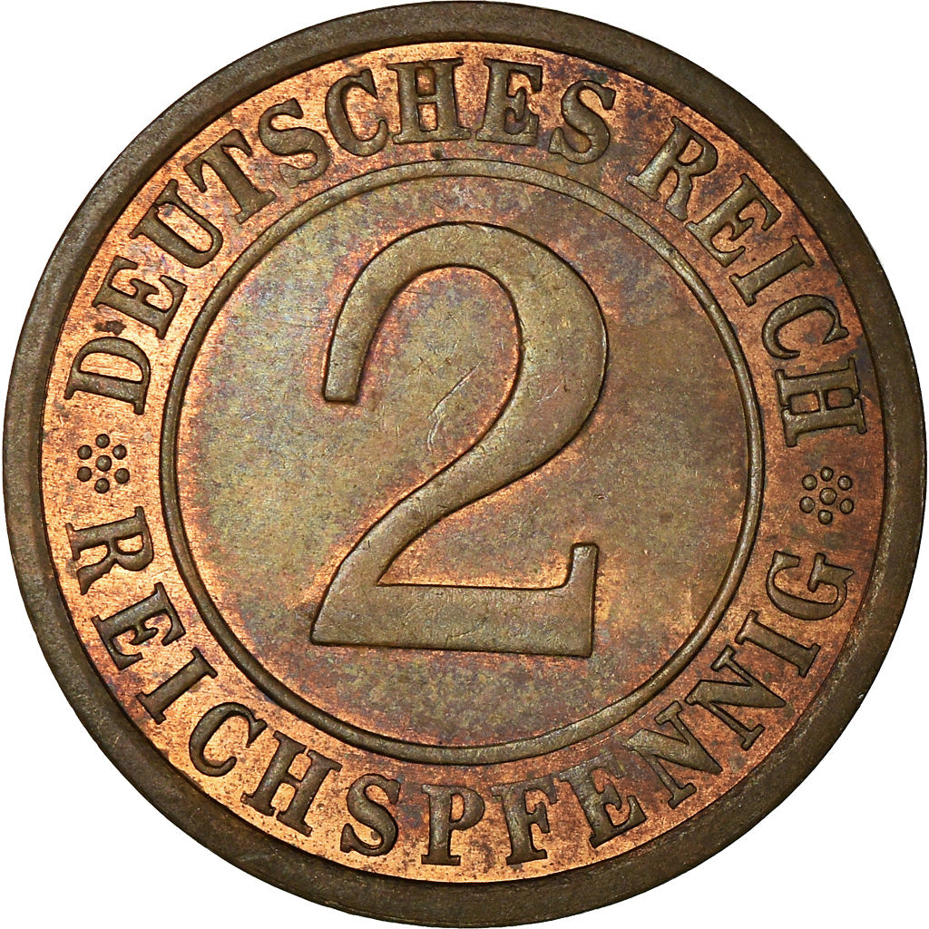 Monnaie, Allemagne, République de Weimar, 2 Reichspfennig, 1936, Berlin, TTB