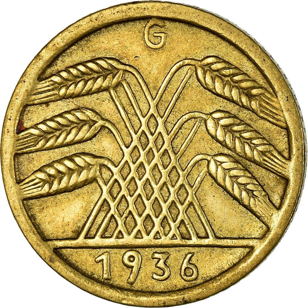 Coin, GERMANY, WEIMAR REPUBLIC, 5 Reichspfennig, 1936, Karlsruhe, EF(40-45)