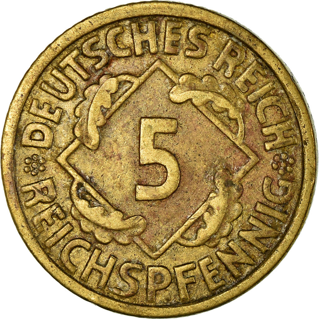 Coin, GERMANY, WEIMAR REPUBLIC, 5 Reichspfennig, 1936, Karlsruhe, EF(40-45)