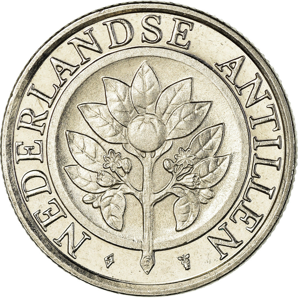 Coin, Netherlands Antilles, Beatrix, 25 Cents, 1999, AU(55-58), Nickel Bonded