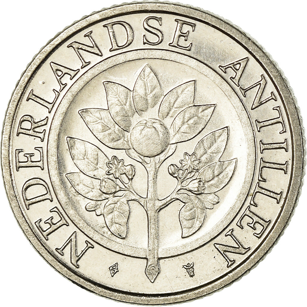 Coin, Netherlands Antilles, Beatrix, 10 Cents, 1992, AU(55-58), Nickel Bonded