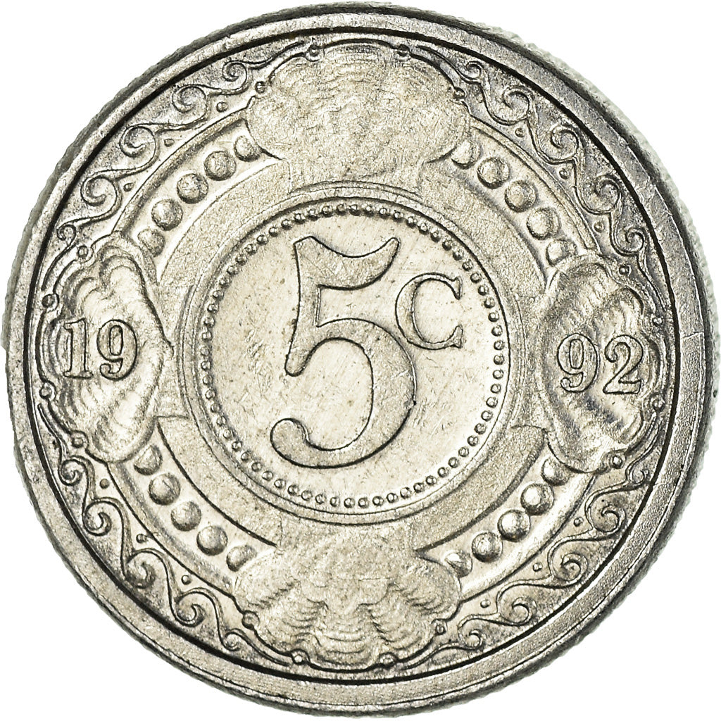 Coin, Netherlands Antilles, Beatrix, 5 Cents, 1992, EF(40-45), Aluminum, KM:33