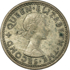 Moneta, Nowa Zelandia, Elizabeth II, 3 Pence, 1956, EF(40-45), Miedź-Nikiel