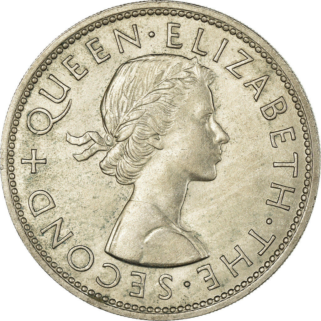 Monnaie, Nouvelle-Zélande, Elizabeth II, 1/2 Crown, 1962, SUP, Copper-nickel