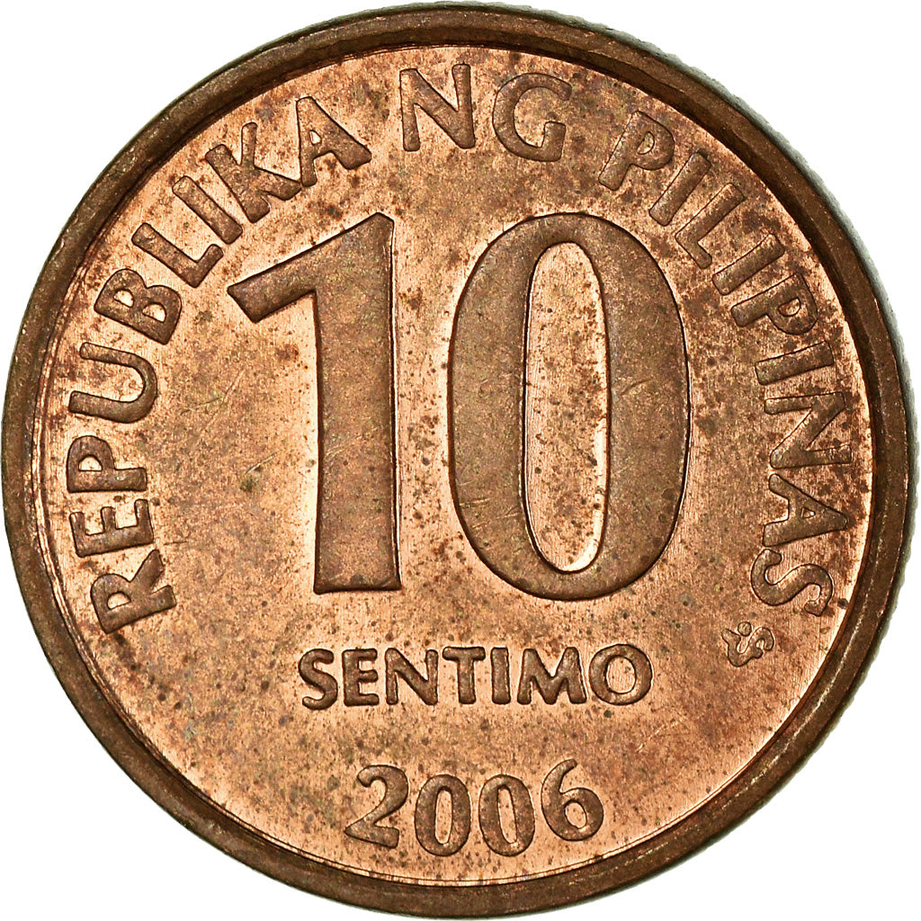 Coin, Philippines, 10 Sentimos, 2006, EF(40-45), Copper Plated Steel, KM:270.2