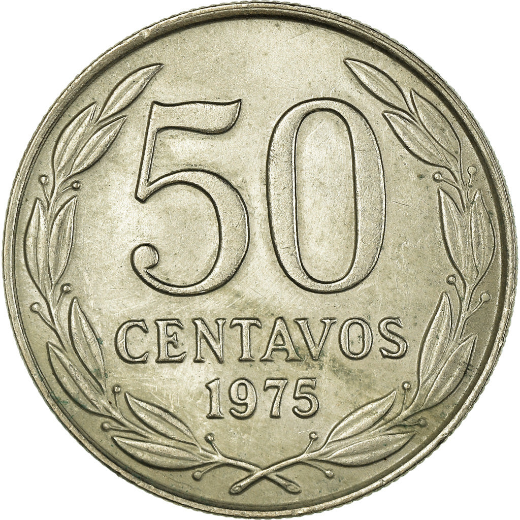 Coin, Chile, 50 Centavos, 1975, AU(55-58), Copper-nickel, KM:206