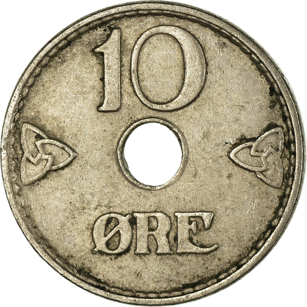 Moneta, Norvegia, Haakon VII, 10 Öre, 1940, BB, Rame-nichel, KM:383