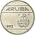 Moneta, Aruba, Beatrix, 25 Cents, 1993, Utrecht, EF(40-45), Stal niklowana, KM:3