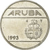 Münze, Aruba, Beatrix, 25 Cents, 1993, Utrecht, SS, Nickel Bonded Steel, KM:3