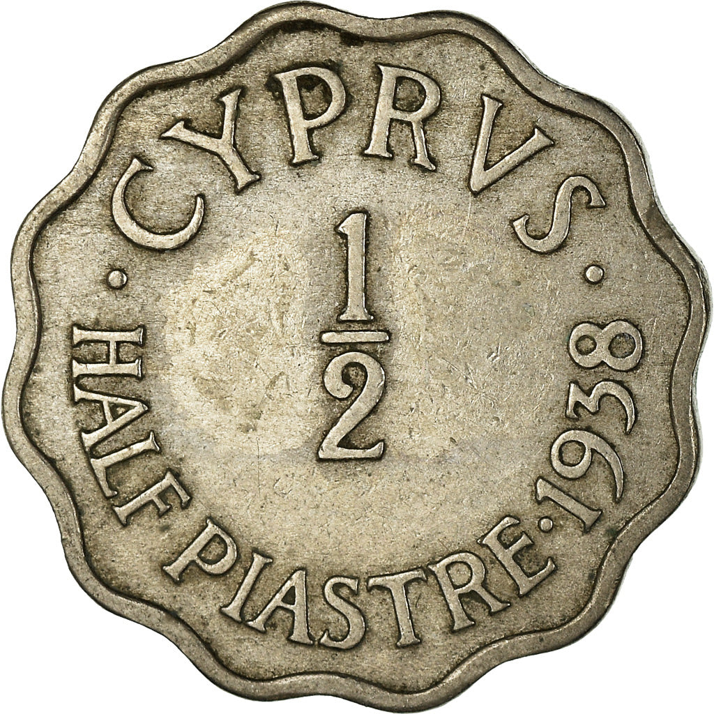 Coin, Cyprus, 1/2 Piastre, 1938, EF(40-45), Copper-nickel, KM:22
