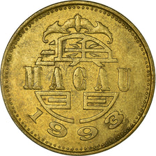 Coin, Macau, 50 Avos, 1993, British Royal Mint, EF(40-45), Brass, KM:72