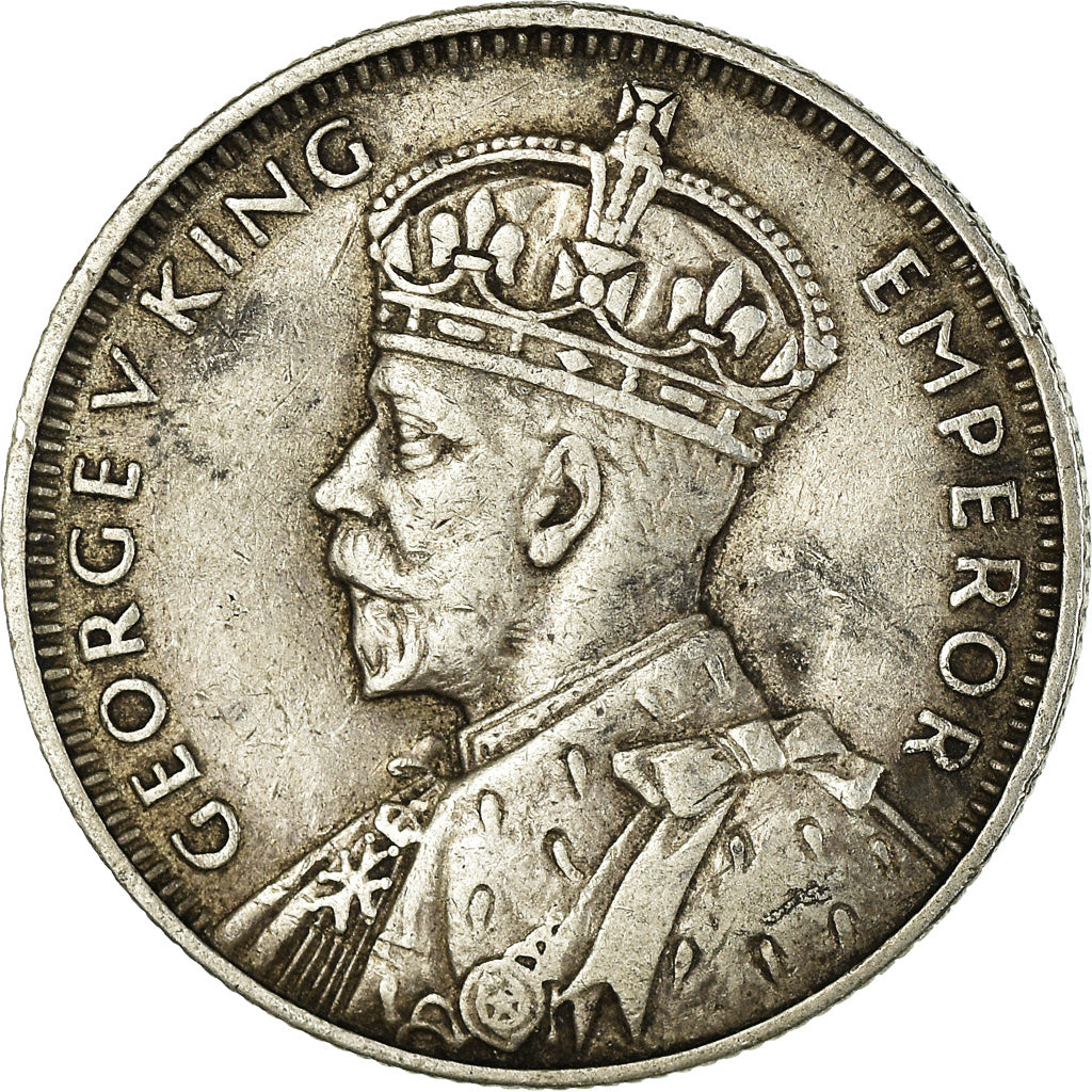 Coin, Mauritius, George V, 1/4 Rupee, 1934, EF(40-45), Silver, KM:15