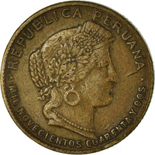 Coin, Peru, 5 Centavos, 1942, San Francisco, EF(40-45), Brass, KM:213.2a.2