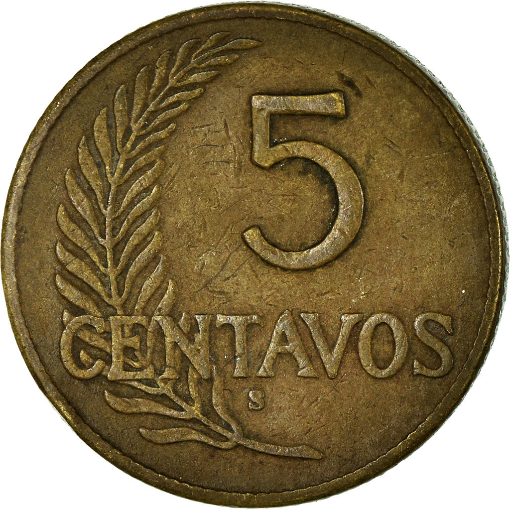 Coin, Peru, 5 Centavos, 1942, San Francisco, EF(40-45), Brass, KM:213.2a.2