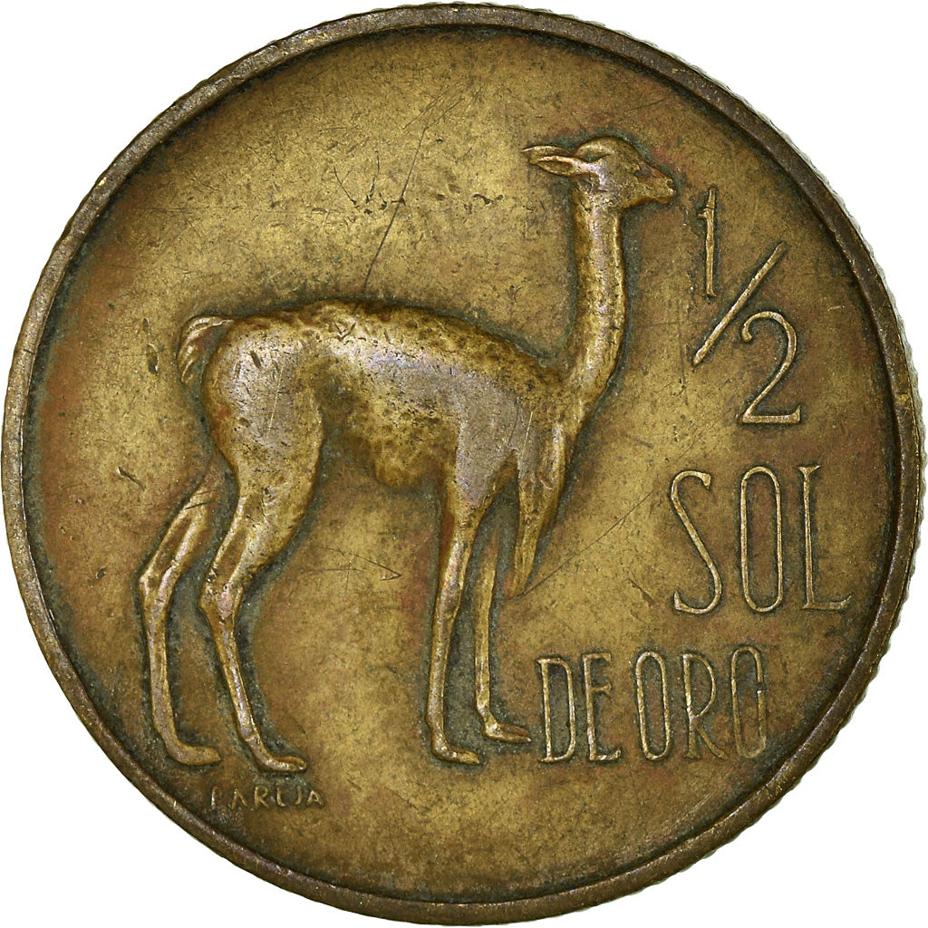 Coin, Peru, 1/2 Sol, 1967, Lima, VF(30-35), Brass, KM:247
